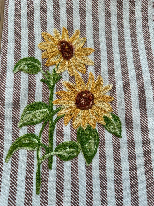 Canovaccio Pomelo - Ricamato Girasoli